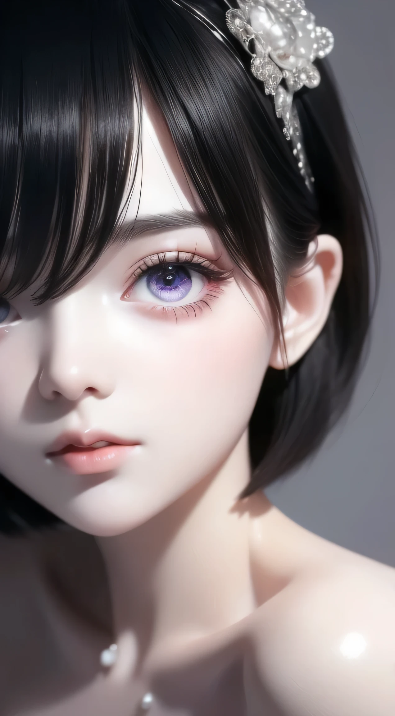 ((best quality)), ((highly detailed)), ((((Short Bob Hair)))), Complex eyes,beautiful detailed eyes,Symmetrical eyes,(((detailed face))),beautiful detailed lips, Young Face,Short stature，Pretty face， (((Embarrassing))),(Lips waiting for a kiss),(My heart is pounding with anticipation.)、Mesh Camisole、Sitting on the pillow and riding、Hugging the pillow on your knees、Bold leg spread、barefoot、Wide composition、Eating sausages、On the bed、Spilling milk、Fisheye Lens、 (Flat Chest:1.1), masterpiece, absurdres, (detailed eyes, deep eyes), (1girl), yandere trance, yandere, hands on own face, hands on own cheeks, shaded face, ((glowing eyes)), (upper body), hexmaniacms, ((@.@)), (upper body), hexmaniacms, ((@.@)), bags under eyes, ahoge, headband, black hair, pale skin, small breasts, , purple clothes, (at a cafe, coffee, noon), 