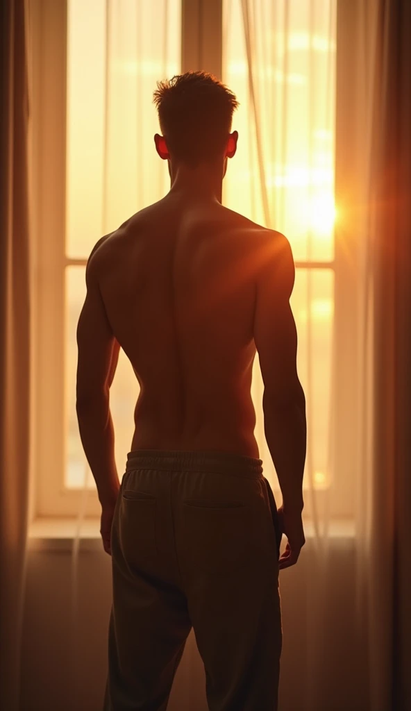 Half naked man in a room
