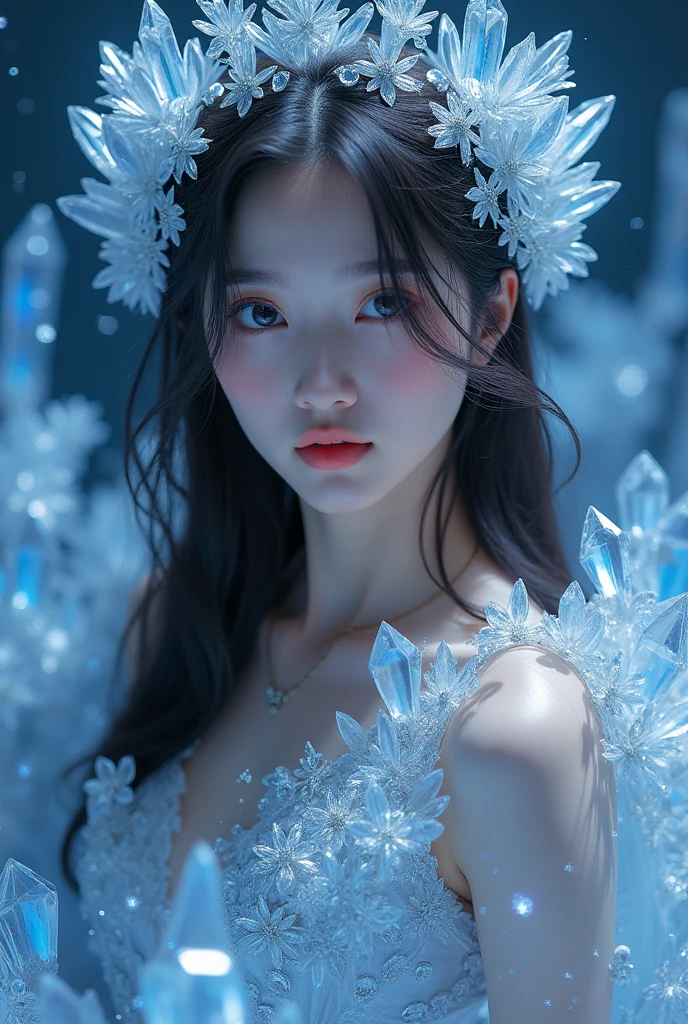 iu,(absurd, high resolution, Extremely detailed), 1 Girl, Solitary, Very detailed eyes, (Official Art, Beauty and aesthetics: 1.2), (Fractal Art: 1.3), White powder color scheme, Most detailed