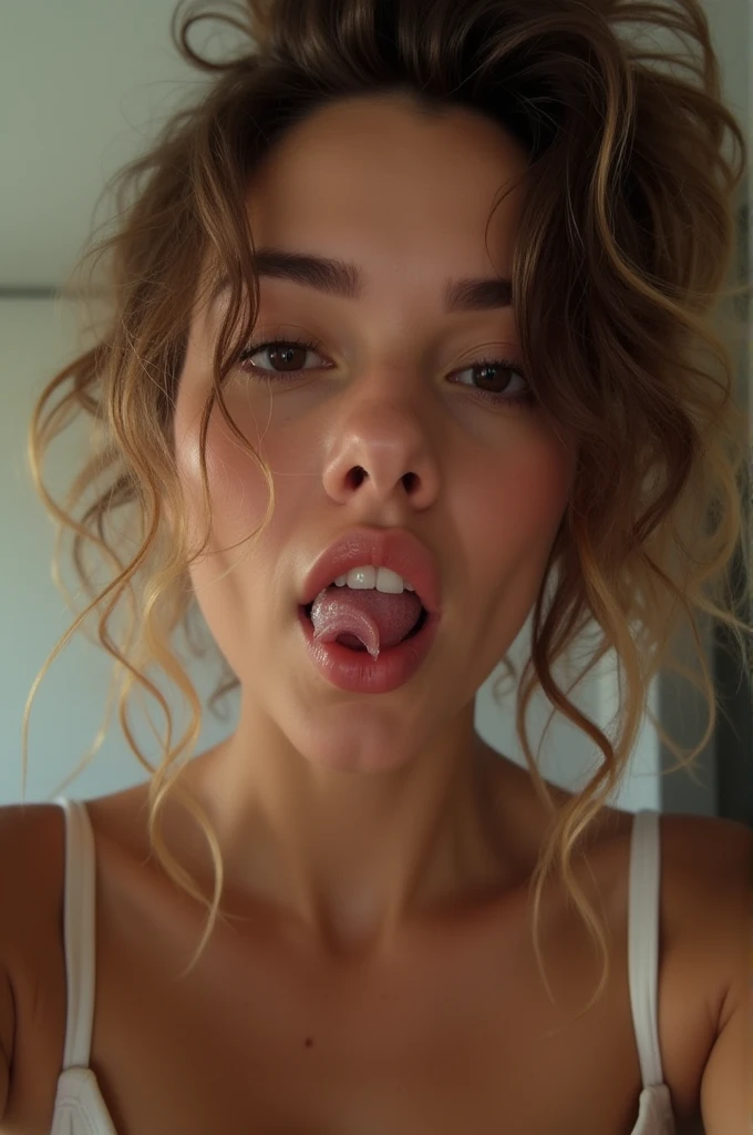 stuck out a very long tongue 
