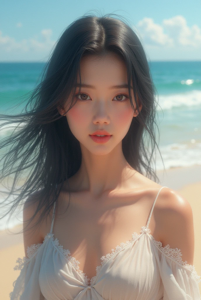 Asian woman
Seaside
Realistic
Not anime