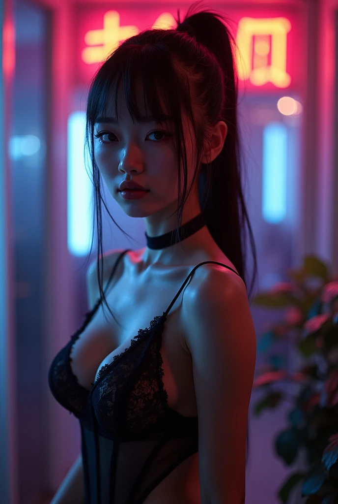 (masterpiece,Highest quality:1.4),(8k,RAW Photos,Photorealistic:1.4),Ultra-high resolution, ,(Glowing Skin:1.4),Detailed肌,Detailed顔,Detailed目,(Beautiful and shining eyes:1.2),Symmetrical eyes,Detailed耳,One person,Natural Makeup,(((Idol))),,Detailed背景,Vivid background,Beautiful and shiny hair,,((Average teenage breasts)),,(Detailed ,Neon Town,Bewitching cyberpunk outfit,mysterious,from the front,full body),Beautiful Asian face,((Sharp Face)),Natural light,sit,(Very detailed ,,online shopping,LUMINE® Market,),real,,Professional,(Detailed,Location was great.),