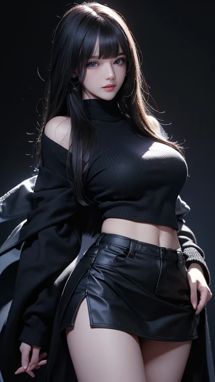 Amazing portait of a sexy woman wearing a shirt and black cargo pants with a cross necklace