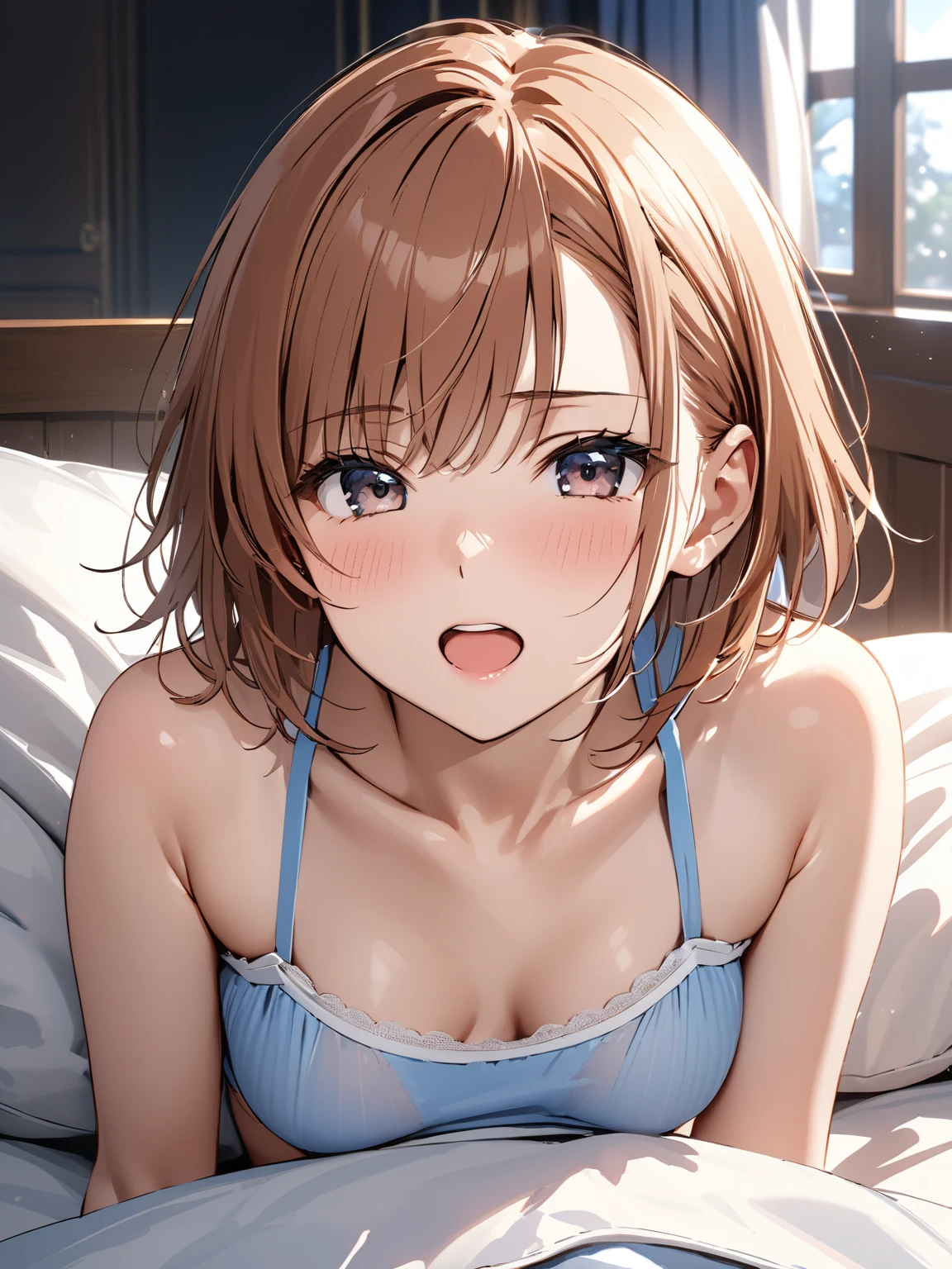 NSFW 4kqulity, top-quality, ハンドジョブ ブロージョブ Misaka_mikoto, Brown-eyed, Short_hair, Ultra-small_Breast,)On a hotel bed Blue lingerie 16age sexypose Bewitching Break white bra for heavy sweating、Pink bra、Blue bra、Green bra、Greybra、Light grey bra、 Striped bra、Polka Dot Bra、Plaid bra、Cute bra、 Bra、Sportsbra、Camisole、Cotton panties 1boy penis nsfw{{{masterpiece}}},{{best quality}},{{high resolution}} (((((cum on body / bukkake projectile cum excessive cum)))))++