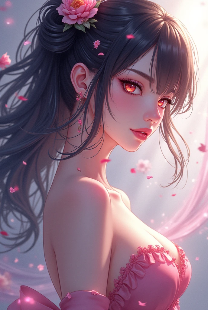 anime style, super fine illustration, highly detailed, dynamic angle, beautiful detailed, 8k, On a spring night, the cherry trees illuminated by the city lights are quietly shining. BREAK A woman stands still, captivated by the beautiful scene, watching the cherry blossoms flutter down. BREAK Her expression tells of her heartfelt admiration for the arrival of spring and the beauty of the cherry blossoms. very good illustration, High detail, dynamic angle, beautiful detailing,2D, (Best quality, masterpiece, Beauty, tenderness), Anime, Highly detailed face, very detailed eyes, very detailed background, Ideal lighting, Whole body, 1 girl, One, (Very detailed cat ears), (Very detailed ears behind the hair), Finely detailed eyes, ears covered with hair,