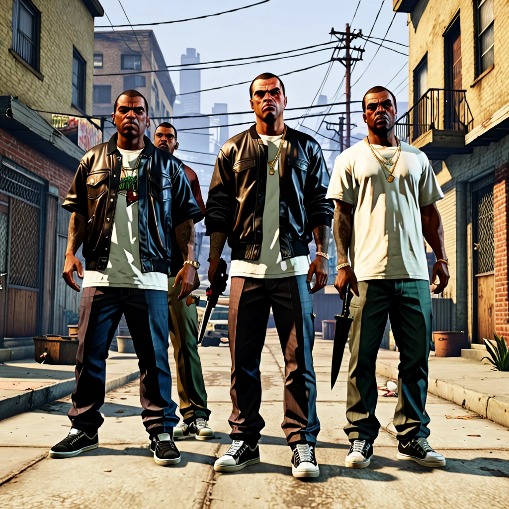  GTA V loading screen (((African American ))) opg))  from (( five )) with firearms (Pistols ) in the ghetto