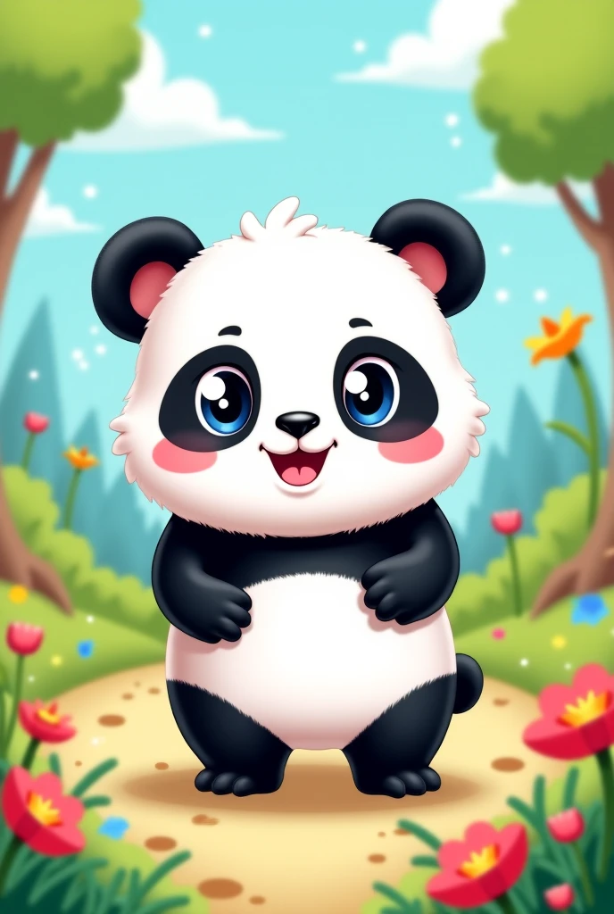 Make a panda being a cartoon alien but looking cute and cuddly, that it is seen that it is an alien, could have antennas on the head maybe 