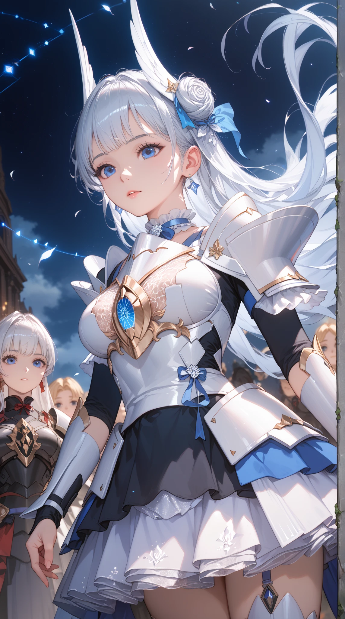 (8Kmasterpiece,highest quality:1.4),Ultra-high resolution,(masterpiece:1.4),hyper detail 
BREAK (1 girl),Beautiful Face,(purple eyes),(Sleepy eyes:1.4),(Thick eyeliner:1.3),Beautiful and delicate eyes,(Thin and long eyelashes:1.3),artistic makeup 
BREAK (blue hair),(hairs between eyes,crossed bangs:1.3),(long braid:1.3)
BREAK (shy),(no expression),(open mouth:1.2),(closed eyes:1.2)
BREAK (slender body),(big breasts:1.2),(big thights),big ass
BREAK (paladin costume:1.3),(queen's clown:1.3),(luxury accessory),(gauntlet globe:1.25)
BREAK (standing:1.3),(open legs:1.2),(gripping a big sword:1.4)
BREAK (dark castle:1.3),(dark atomsphire:1.2)
BREAK depth of written boundary,Amazing panoramic views,(looking viewer:1.4),(Vignette Light:1.2),shot from below,(shot from front:1.2)