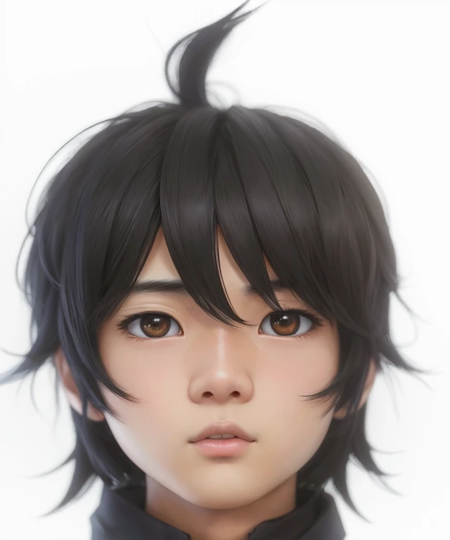   There is a young MAN.   (            con un rostro  realistic  japonés          ) , ugly face( very high), with short hair and white t-shirt , adolescente hiper               realistic               , sujeto hiper               realistic               , Chico anime               realistic               ,               anime style realism               , estilo de arte anime               realistic               , estilo de arte de anime               realistic               , Estilo anime 3D               realistic               ,               Portrait of an anime boy               ,                       work of art in the style of Guweiz         , Detallado               Portrait of an anime boy               ,                         incredible facial portrait of a dark anime             . model,               of Asian origin               (average, bajo average) and Filipino      (ugly), ,               I just saw the spectator               , retrato(               realistic               :1.4), (:1.0),               black eyes ,   small eyes   (  perfect girl       , Dark),   small eyes ( ,        realistic       ),       very small eyes,  Round pupils       (perfect ),eyes (,Serious),eyelash(  perfect girl      ,  ),shirt, thin eyebrows(perfect),  rectangular face,         round eyes, dyed hair (negro ), hair perfect con , hair,        character Makoto Misumi            (               Tsuki ga Michibiku isekai douchuu              ),          Dead fish eyes         , mejillas regordetas , oval double chin       ,        long round chin        , Chubby face , Big Head, She has a double chin , chubby, plump