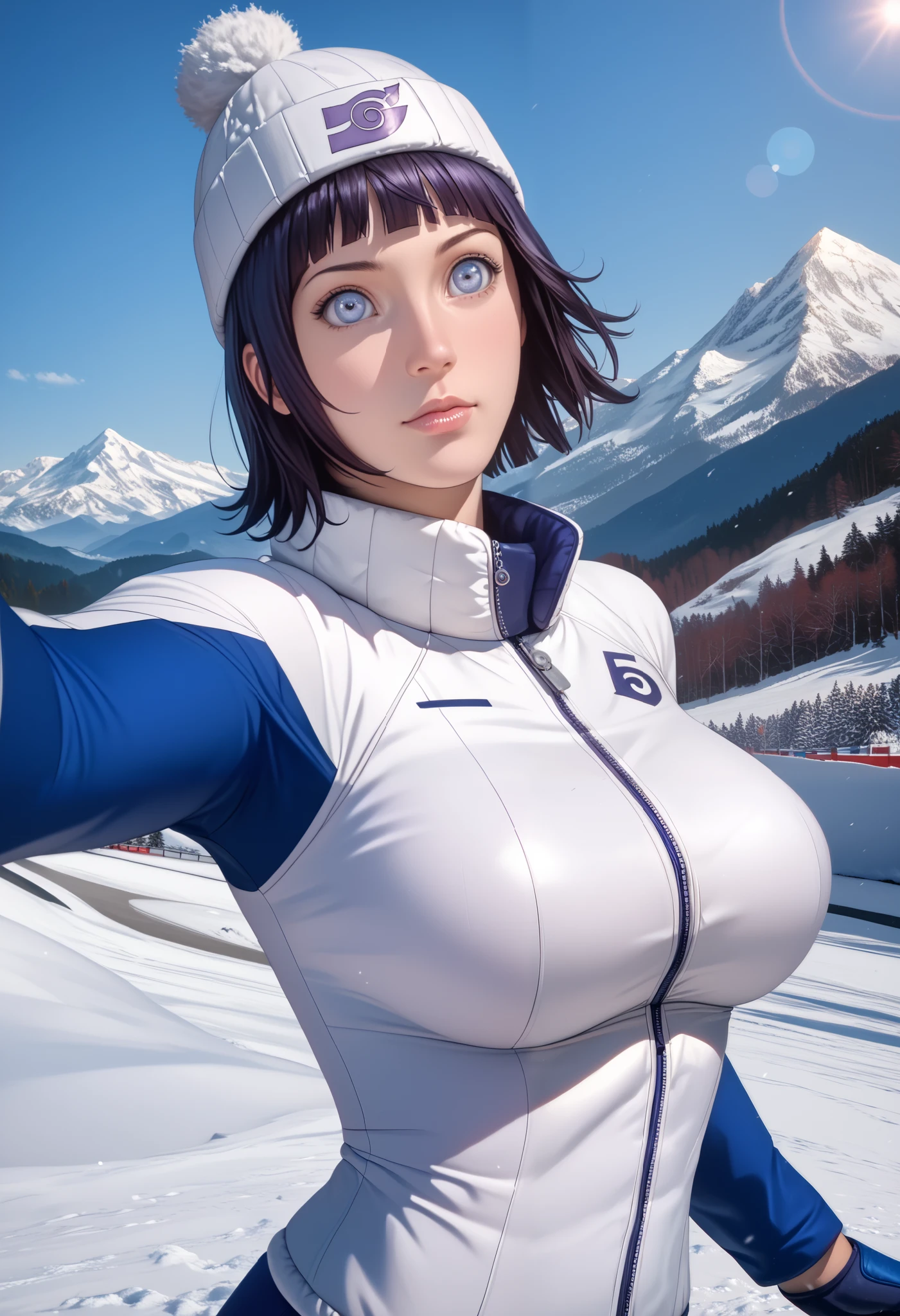 speed skating、beautiful mature woman、Landscape、Upper body、breast enhancement
