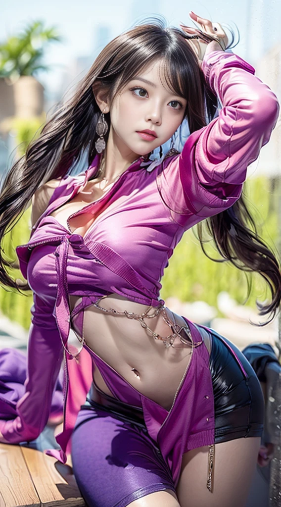 Boa Hancock、Purple、China dress、tits、enchanted、foot、big breasts、sexy、美foot、beautiful、ponytail、black hair、pupil、beautiful skin、thighs、chest、SEX