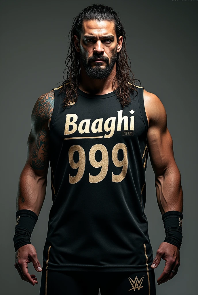 A group of beefy bearded Asian badboys man with a more bigger body size, pumped chest, tribal art style tattoos, authoritative and protective expression, hugging from behind, worshiping and squeezing his chest, wearing a rapper outfit with pirate details, night neon seaport lights, low angle camera, add bandage ropes around his body, holding a mic and singing, flexing muscles