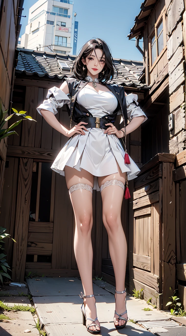 Full body, Princess Zelda as a humanoid possum, big breasts, in a black maid's outfit with white skirt and white pantyhose with clip on the skirt, she has short black hair and blue eyes, she is inside a cave, 16k, highres, best quality, award-winning, high details, anatomically correct, masterpiece, UHD, ccurate, retina