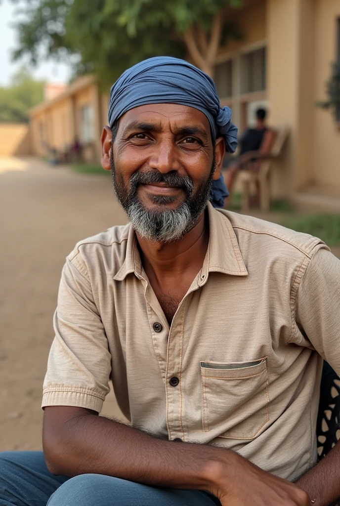 A Indian naked brunette man, 26s, youngest face, looking at lens Zeiss, Summer lightning. Light bearded, straight cut and short black hair. Virile, slim body. Crossed arms. Seating at wheelchair. Entrepreneur smile
