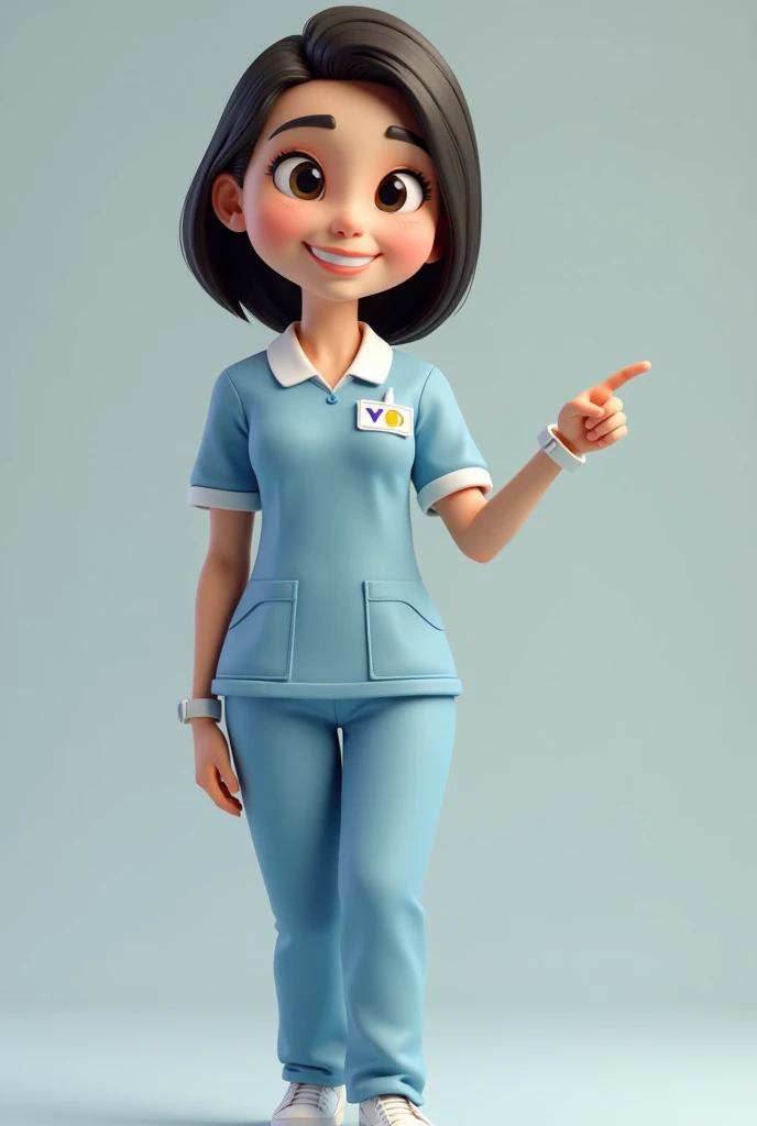 NURSE with gloves and surgical cap animated without background
