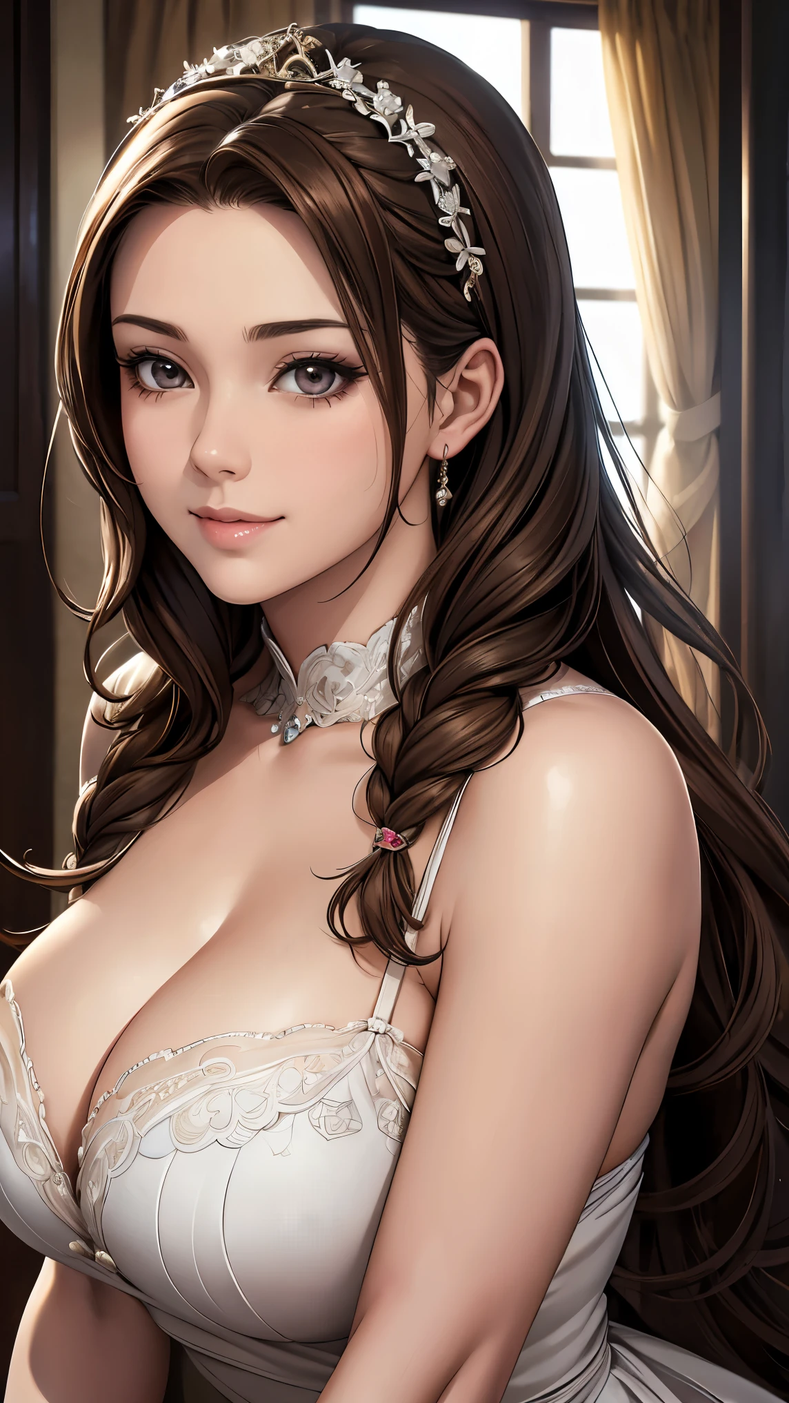 16K Ultra High Definition
Super Detailed
masterpiece
Glossy and detailed hair
Beautiful human woman with long brown hair、The human ear does not output、Very long lashes、lofty nose、
ultra gigantic tits、Amazing beautiful breasts、Maid Outfit
Dog Ears
Glossy skin
Red cheeks
Moist eyes and an embarrassed expression
Seduce with a bewitching smile
The background is the living room