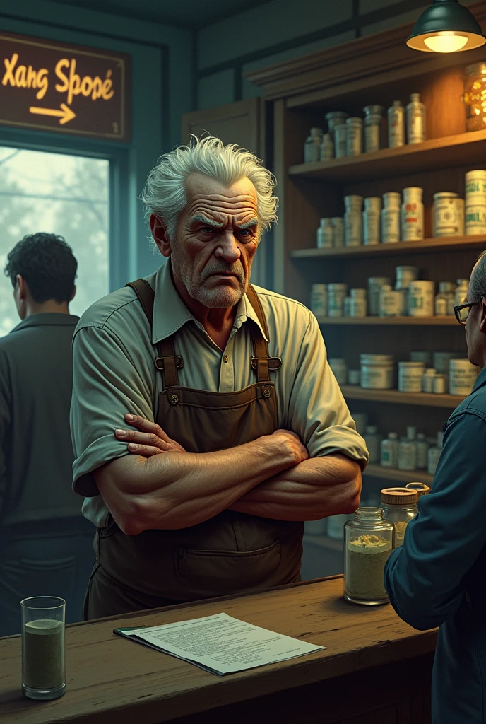 The old man slapped the table angrily