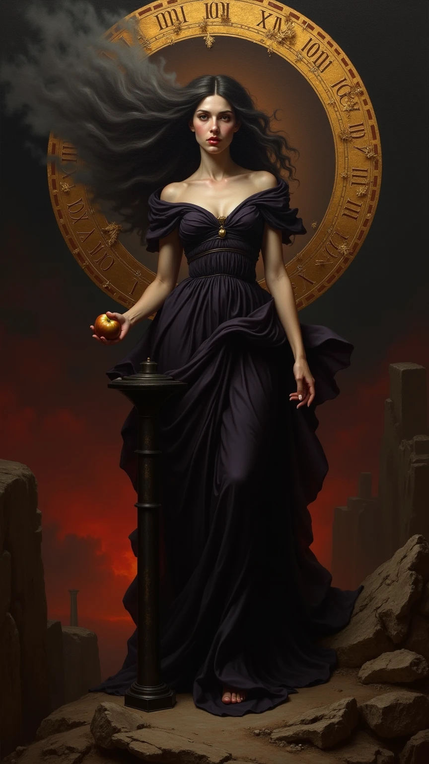 Kelly LEBROCK dressed full-length from the movie "Oh That Science 1985", art by Vasily Vereshchagin, the cemetery, the night, the horror movie atmosphere.