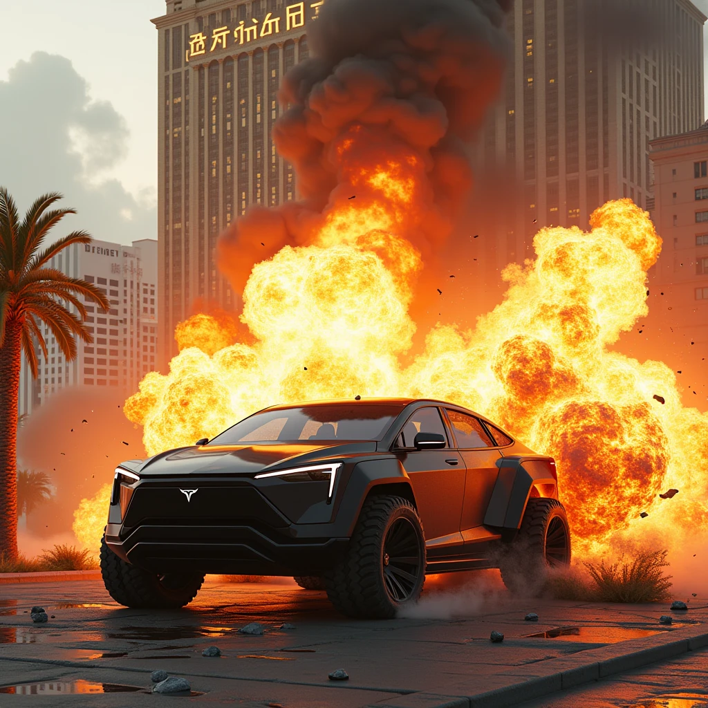 Tesla Cybertruck explodes outside Las Vegas Hotel