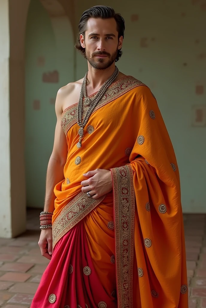 A man in saree getup
