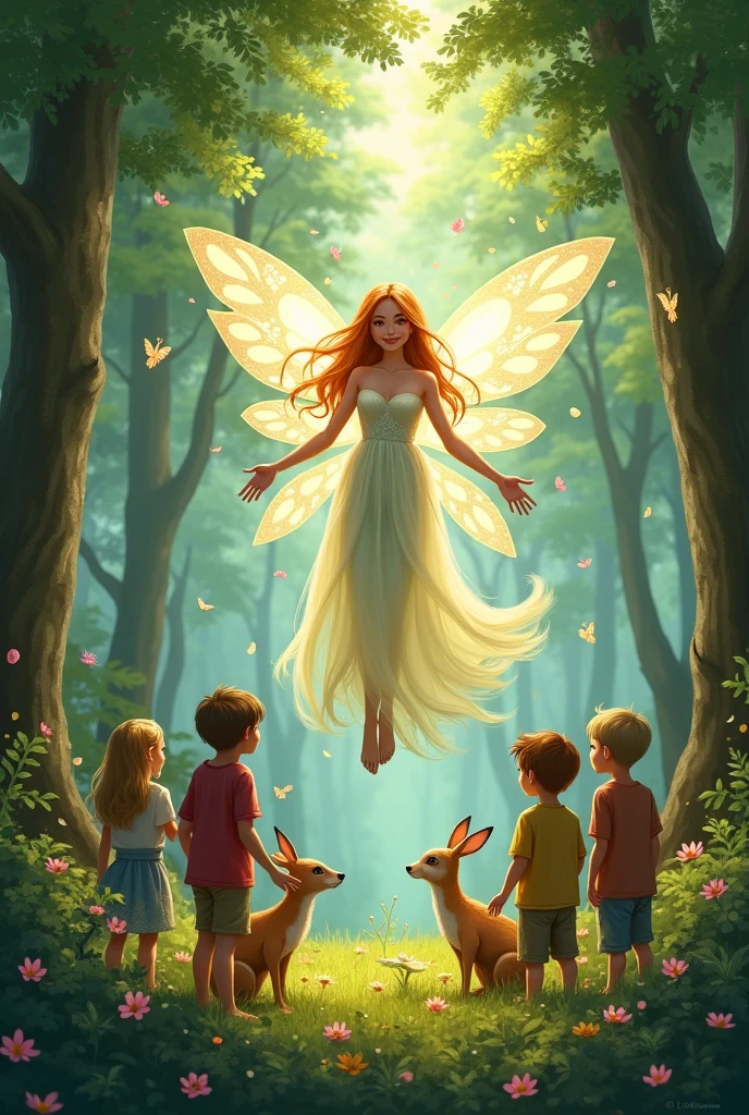 Angle give them a wish in forest