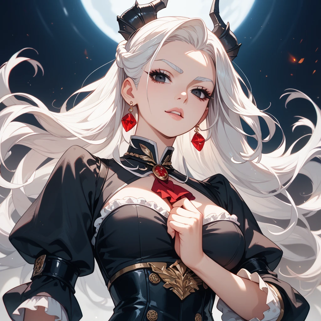 Yellow eyeballs, yellowish eyes, yellow eyes, silver hair, red makeup, long eyelashes, 8k