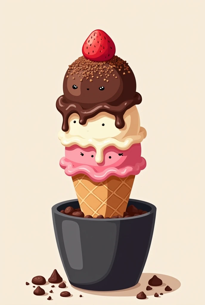 When they found that the ice cream melted into liquid,Choctopus exclaimed in shock:“My ice cream!All the tentacles dropped to the ground.。