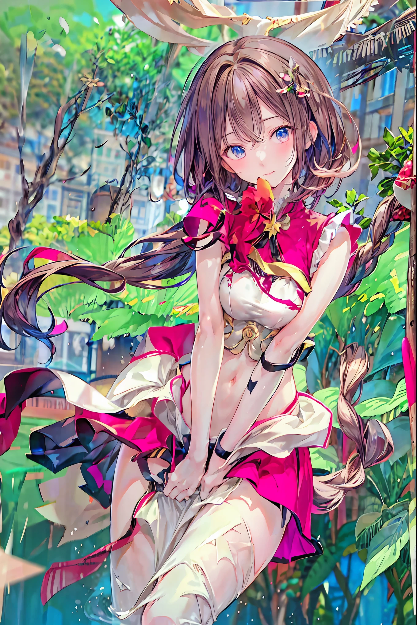 Winter clothes、Red coat、Bare legs、( Top Quality ,masterpiece:1.3, ultra high definition ),( very detailed, caustics,8k),( realistic :1.4,RAW shooting),18 years old, Japanese , cute, Looking at the camera and smiling ,( Focus on Face :1.2),( face close-up :1.2),(Low position:1.3),( low angle:1.4), brown hair, shortcuts, slender beauty , messy hair,Cityscape, brown hair, shortcuts, tousled hair , short braided hair,Neat, slender beautiful woman ,Correct posture, small breasts, Beautiful Legs, Enchanting gray-blue eyes shine like stars,Droopy eyes, bright color , beautiful eyes,A delicate smile, Textured Skin, BEST QUALITY BEST , A Parody of a Gentle and Beautiful Woman , anime style、