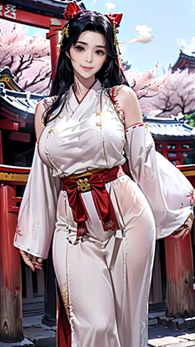 (masterpiece, best quality:1.5), (ultra detailed, high resolution, 8k, beautiful detailed, UHD, best anatomy), 1 cool girl, black hair, medium breasts, Women's Hakama, Japanese Samurai, kamishimo, tabi, Warring States period (of Japanese history, approx. 1467-1568 CE)