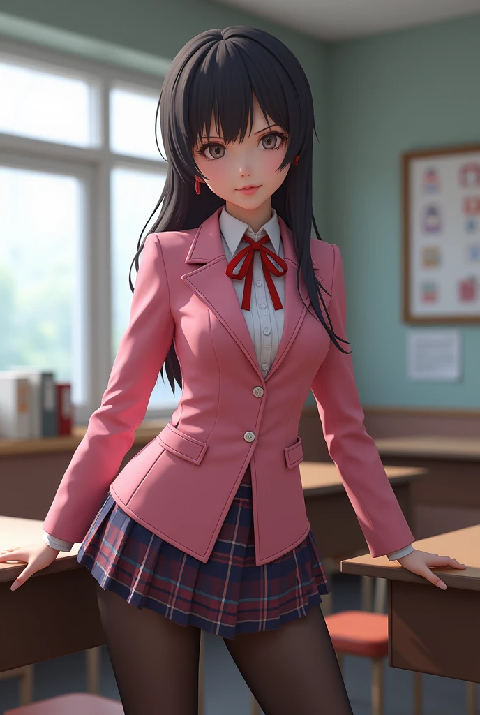 masterpiece, best quality, 1girl,
<lora:Luna:0.7> Luna, blunt bangs, red eyes, school uniform, u.a. school uniform, jacket, white shirt, necktie, collared shirt, grey jacket, pleated skirt, black pantyhose,