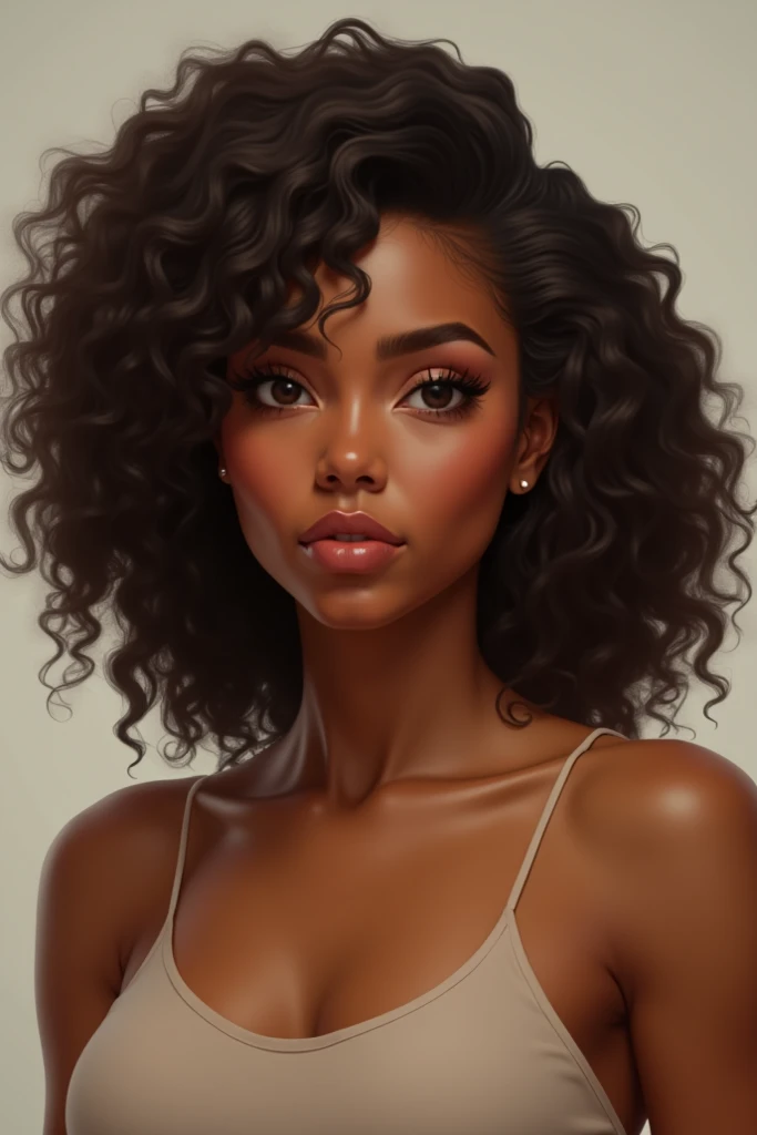A very beautiful African American ager, with neckline