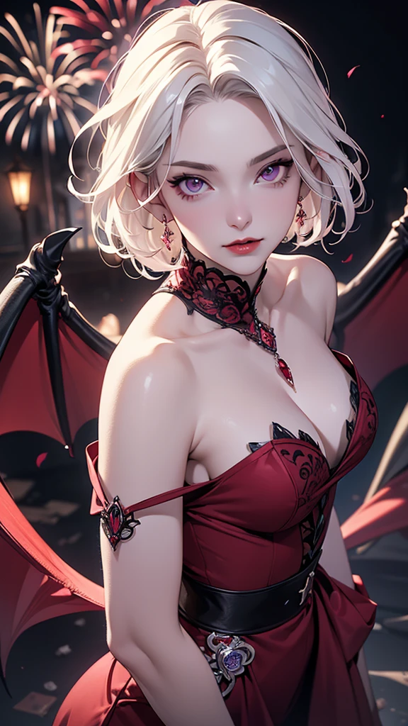 score_9, score_8_up,score_7_up,masterpiece, best quality, perfect anatomy, very aesthetic, official art, 8k,1girl, eyelashes,lips gloss,demon_girl,demon_wings,large_breasts, hairclip, fantasy clothes,unique and complex clothes, night town