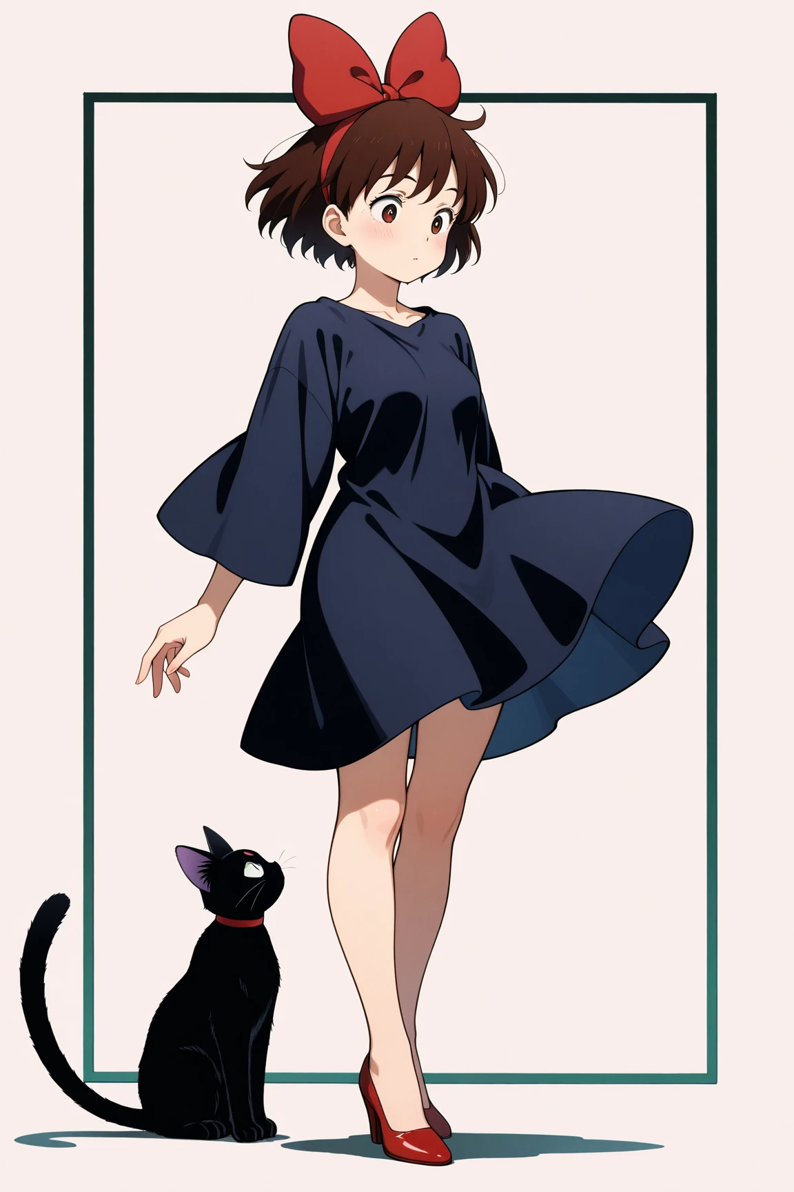 1 black cat, jiji (majo no takkyuubin), masterpiece,best quality,amazing quality