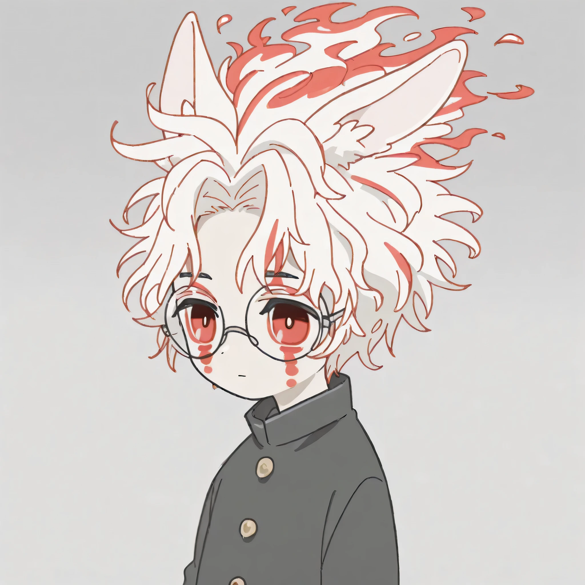 score_9, score_8_above, score_7_above, source_anime, BREAK
chibi, 1boy, Alone, looking at the spectator, gradient background, aboveper body, rabbit ear,
Ken Takakura, of Takanerui, white hair, red hair, fire hair, multicolo red hair, red eyes , facial mark ,
expressionless, gray background