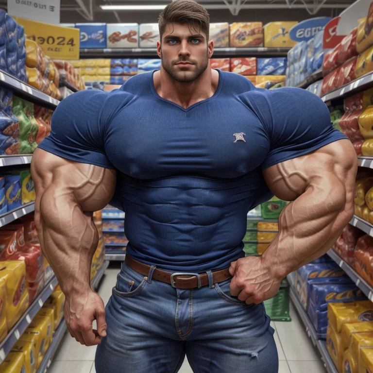 Trevor, a sexy muscular man in new york city, muscular, with super small waist, sexy muscles, young face, no wrinkles, or old age