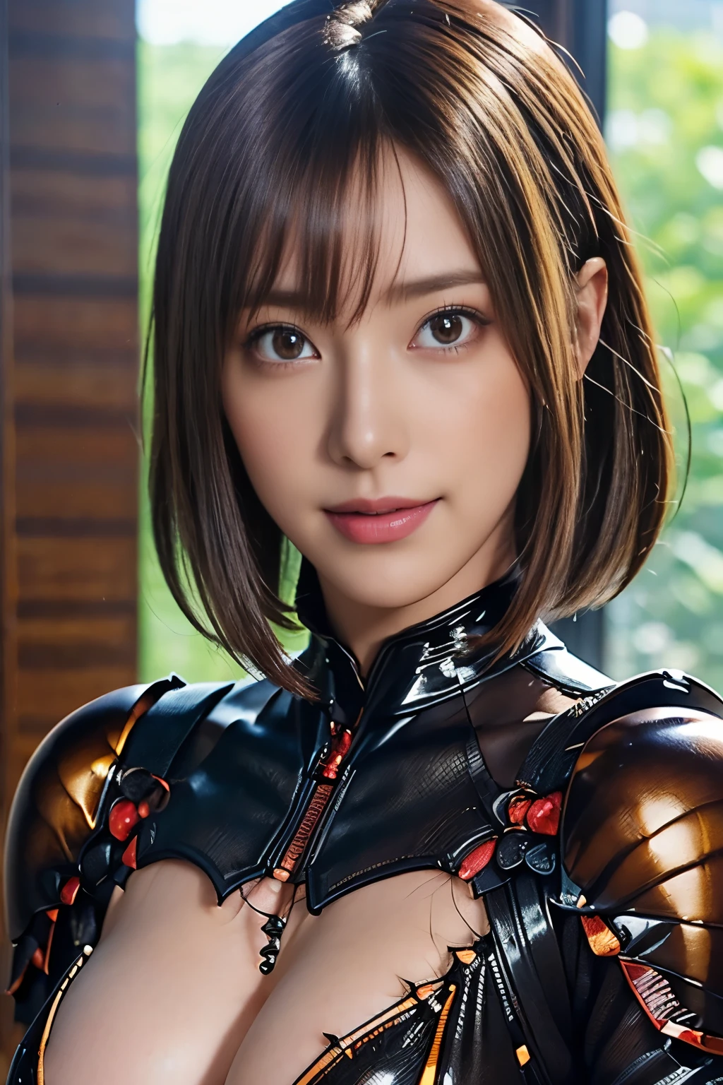 (high resolution,masterpiece,best quality,extremely detailed CG, anime, official art:1.4), realistic, photo, amazing fine details, all intricate, gloss and shiny,awesome many layers, 8k wall paper, 3d, sketch, kawaii, illustration,( solo:1.4), perfect female proportion,villainess, (fusion of dark brown cockroach and lady:1.4), (brown cockroach form lady:1.2), (brown cockroach lady:1.2), (fusion:1.2), (solo:1.4), (evil smile:1.2), muscular, abs, (cockroach brown exoskeleton bio insect suit:1.4), (cockroach brown exoskeleton bio insect armor:1.2), (brown transparency cockroach wing:1.4), (brown cockroach antennae:1.3),