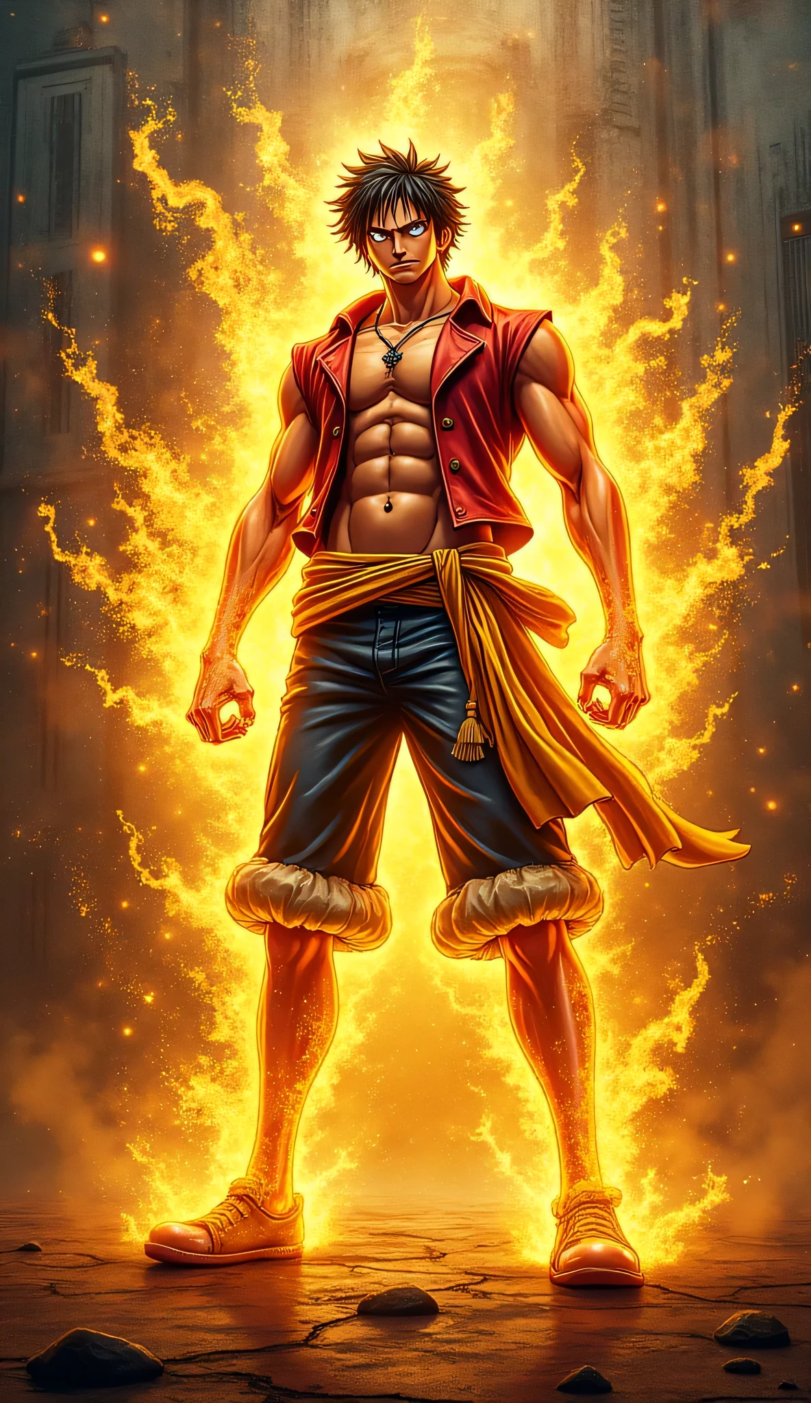 Marco Diaz com a forma gear 5 do luffy