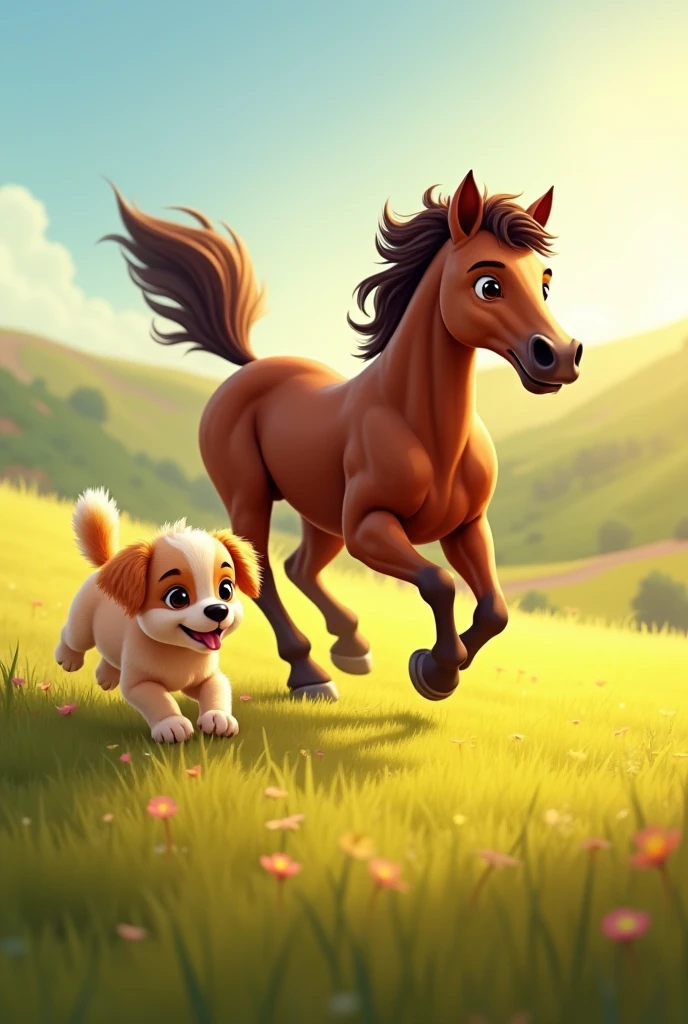Dog riding a horse