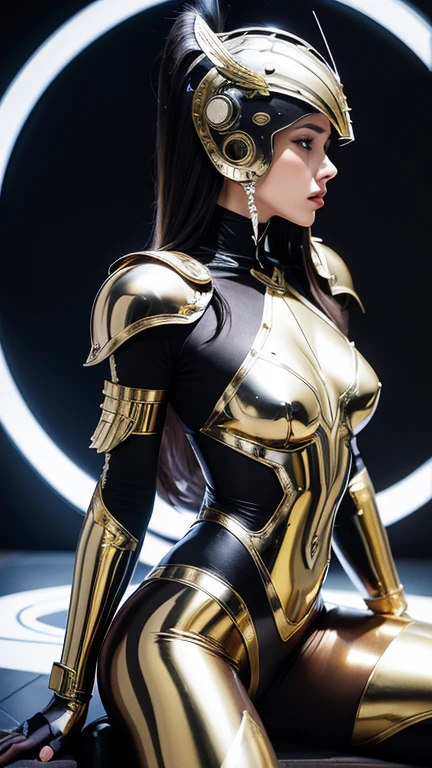 (masterpiece, best quality:1.2), (8k uhd, 16k, 32k, ultra high res), realistic photo, ultra sharp photo result, HDR10, superrealism, (The main subject: Wide-angle lens), (steampunk:1.2), beautiful japanese female, (super beautiful face), legs, Power mechanical suit), (super intricate all details), (super realistic all textures), metallic yellow color, hydraulic cylinder, Rust, scars from previous battles, (steam engine like),cinematic poses in motion, Rain, humidity, jungle