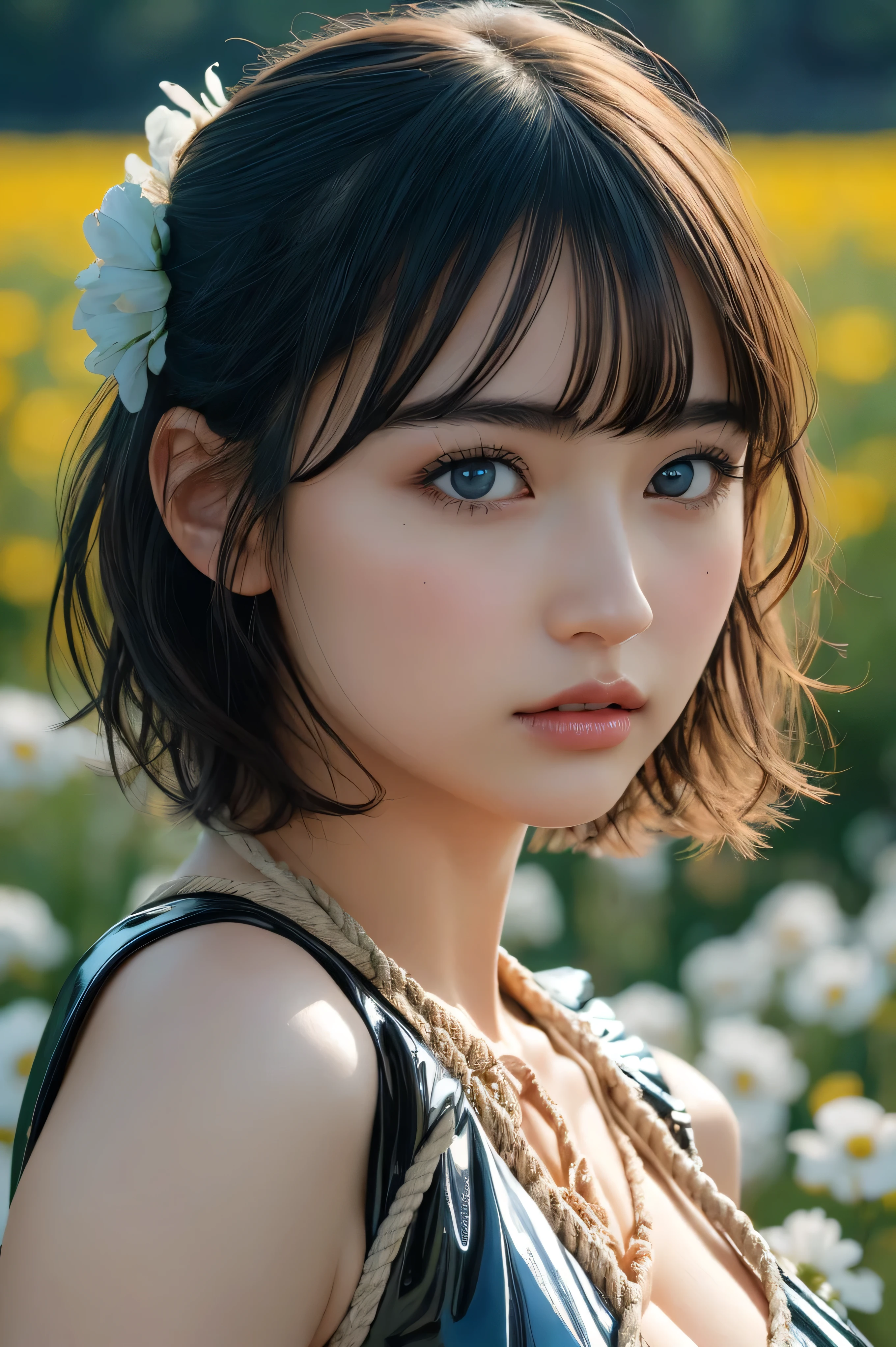 、(( is suspended by a rope:1.3))、((Tied up:1.3)), Chun-Li from Street Fighter 2 , Perfect Tully Costume , Blue China Dress with Gold Lines ,Bunbashira,bun cover, battle pose,masterpiece、 one beautiful girl 、fine 目s、puffy 目s、 top quality , 超 high res, (reality: 1.4), movie lights、 Japanese 、 Asian Beauties 、Korean、Super beautiful、 Beautiful skin、 body facing forward 、 face close-up 、( Surreal )、( high res)、(8k)、( very detailed)、( beautiful beautiful eyes under the sun)、128,000 Female Models, Big Breasts, eye, ((Random short hair styles)), high definition , upper body, no background, Studio Lighting , ((A beautiful face and brightly colored shining eye. She is wearing a red latex outfit adorned with crystals.. Beautiful flowers bloomed in the fields. Detailed Drawings. bright color. high image quality. )) Tory Drawing , Towards the Center , Colorful , portrait of a beautiful Norwegian ager, small breasts, Intricate Dress , soft smile, natural lips, Long blonde hair cut on both sides , Blue-gray eyes , realism, digital paint, concept art , smooth, sharp concentration, rule of thirds, Style Psycho
