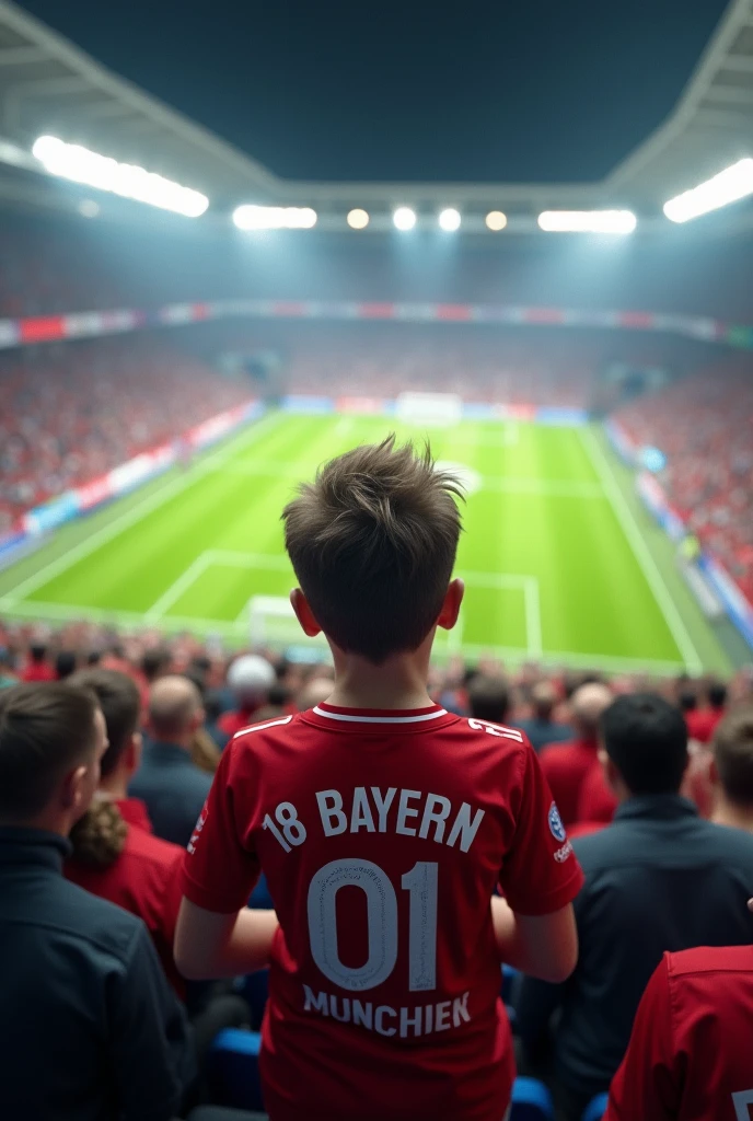 A boy named Isaiah being signed by FC Bayern Munich at his presentation (the boy is blond, She is  and her hair is brown)