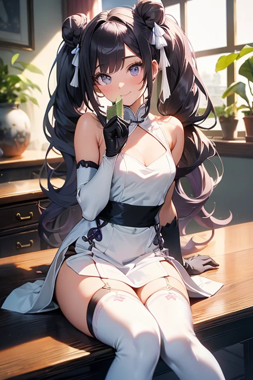 One Woman、naked、whole body、Black Hair、Bangs、Straight Hair、Long Hair、Shrine maiden、Small Ass、Large Breasts、Erect nipples、Kneel、front、Highest quality、Japanese、White background、black eye、Pee