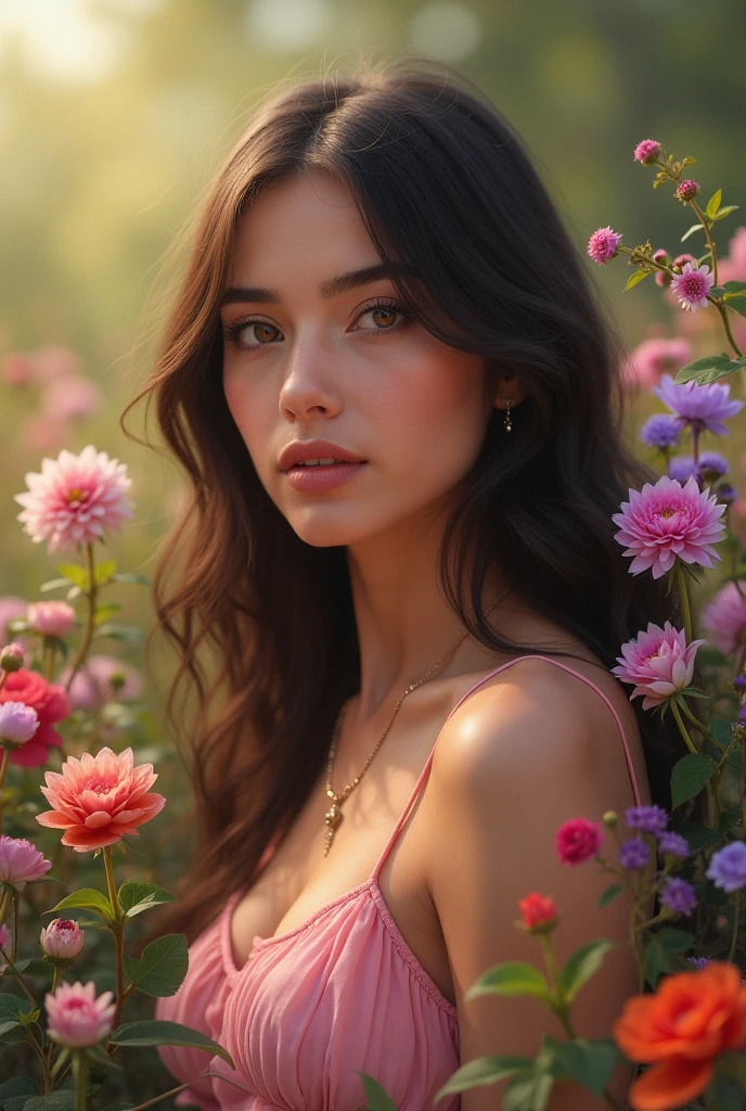 Model strikes a serene and peaceful pose, in a calming and tranquil setting. Shandy