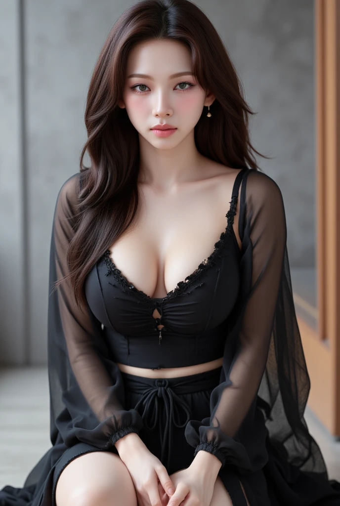 (tzuyu:1.3),1girl,dramatic lighting,dark room,(best quality,4k,8k,highres,masterpiece:1.2),ultra-detailed,(realistic,photorealistic,photo-realistic:1.37), lingerie, gigantic breasts, CR1.3