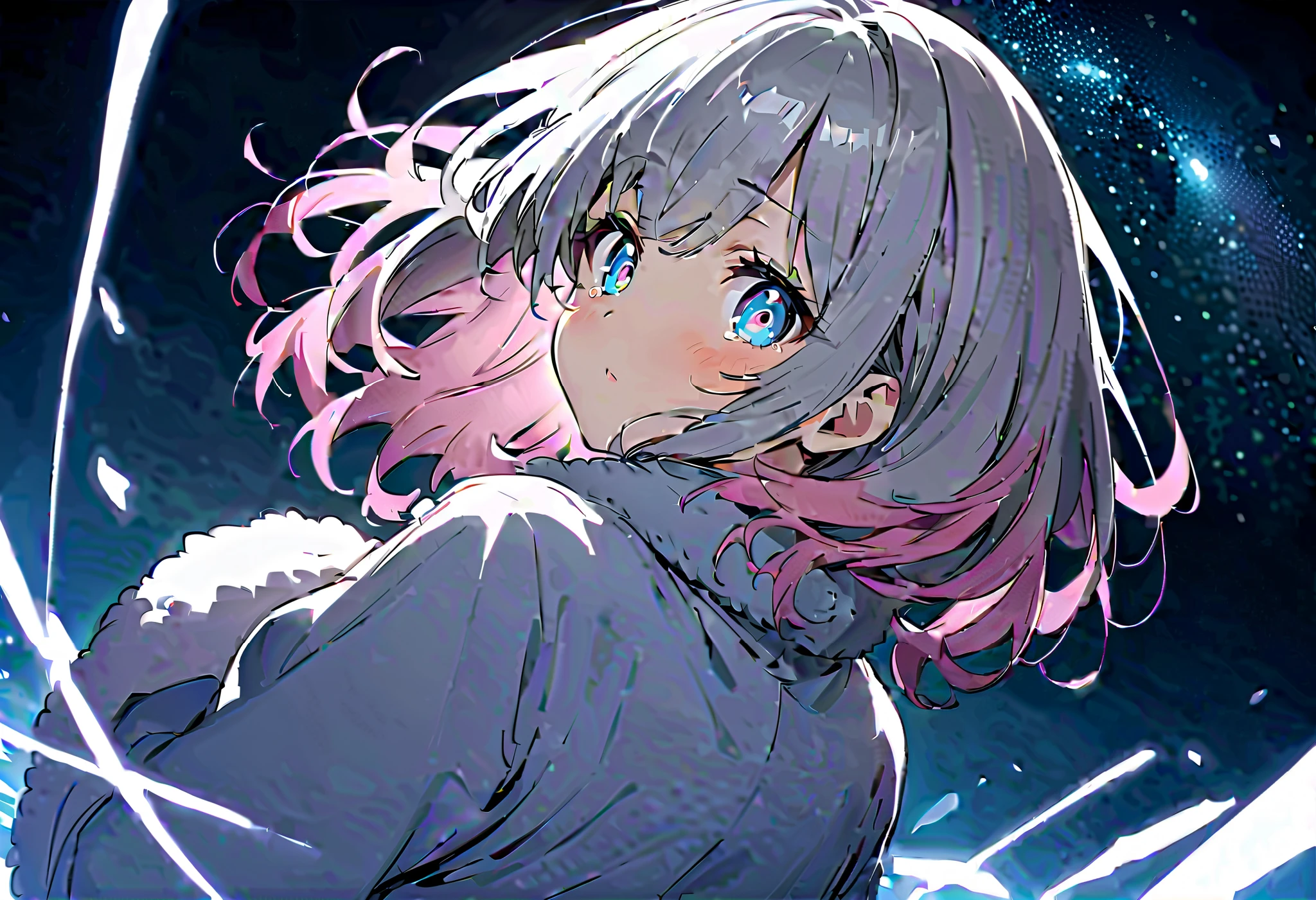 tearsを流す、cry、Cry、tearsを浮かべる、tears、溢れるtears、eyeを赤く晴らす、 red cheeks 、tears、大粒のtears、泣き腫らしたeye、tearsのeye、tearsをこぼす、溢れるtears、tearsを流す、cry、Cry、tearsを浮かべる、tears、溢れるtears、eyeを赤く晴らす、 red cheeks 、tears、大粒のtears、泣き腫らしたeye、tearsのeye、tearsをこぼす、溢れるtears、tearsを流す、cry、Cry、tearsを浮かべる、tears、溢れるtears、eyeを赤く晴らす、 red cheeks 、tears、大粒のtears、泣き腫らしたeye、tearsのeye、tearsをこぼす、溢れるtears、night、暗いnight、night中、、 Dark Atmosphere 、night中の暗さ、 Darkness、 Darknessで光る街灯、ベンチから見る starry sky 、 Darkness、ベンチに座って looks up at the 空、 back view、満点の starry sky 、 backlit、Snow trails 、 Profile gazing into the distance 、 満点の starry sky 、 fisheye lens、 snowy winter cityscape 、 . starry sky を looks up at the . backlit、 Rear View 、 rear view、Backwards、 snowy white road 、 white snow road 、 gloves、 muffler 、 White Breath、 starry sky 、、 Lift Your Face 、 Darkness、nightの冬街、 Illuminations、 amazing light、night、 thick boa coat 、 long coat and 、 muffler 、Pink hair tips、 wear a thick coat 、 Sing in the Winter Sky 、snowy town、asymmetry bangs, swept bangs.,extends hands、 、{{{masterpiece}}}, {{{ top quality}}}, {{ more details }}, {beautiful detailed eye}, 1 girl ,Alone, (( gray hair)),(bangs), Angle from above、 looks up at the , girl ,Midea,eye、 dynamic angle with blue lightning 、Long gray hair、 pink hair 、Alone、 medium hair with double swords 、白い medium hair with double swords 、 long hair、 bob hair、 } white collar long sleeve pink shirt {x} 肩くらいまで伸びる gray hair 、 pink hair with pink tips 、 medium hair with double swords ー、 hair inner color is pink 、 hair down shoulders 、 pretty girl 、Detailed eye、Anime、 Shirogane Noel、 black skirt、 hair down shoulders 、Alone、 1 girl 、E art style 、 The light shines 、Beautiful Shadows、Alone、