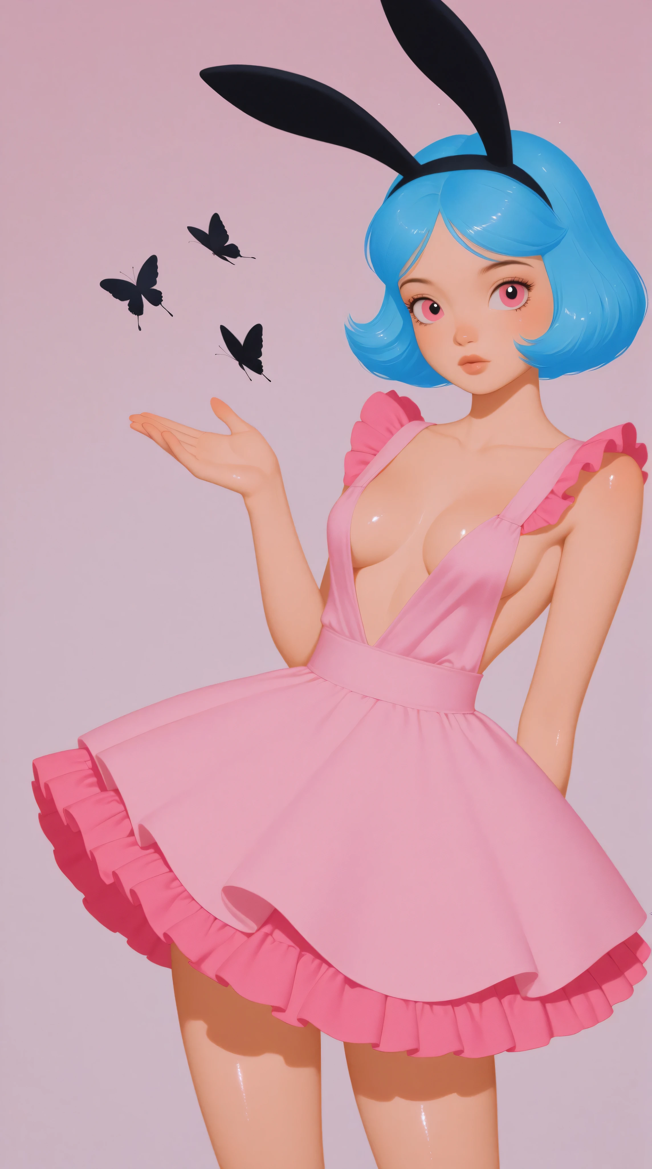 maid clothes,Take your eyes off,Pensive expression,bobhair