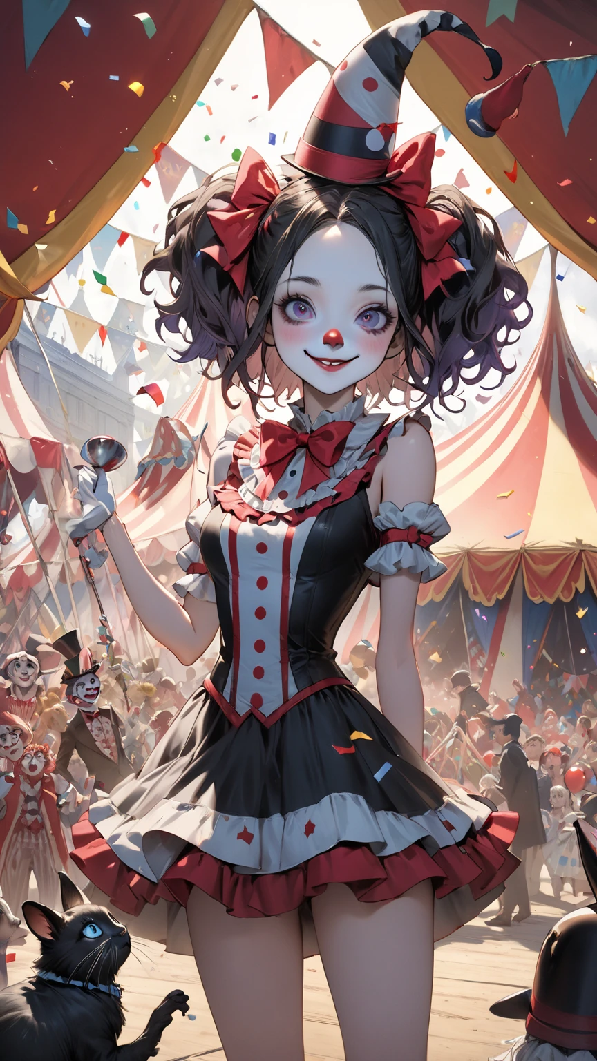 Circus Spank City、Circus Unk Girl imitating a clown、dynamic angle、Dynamic Actions、high picture quality、ultra hyper-detailed