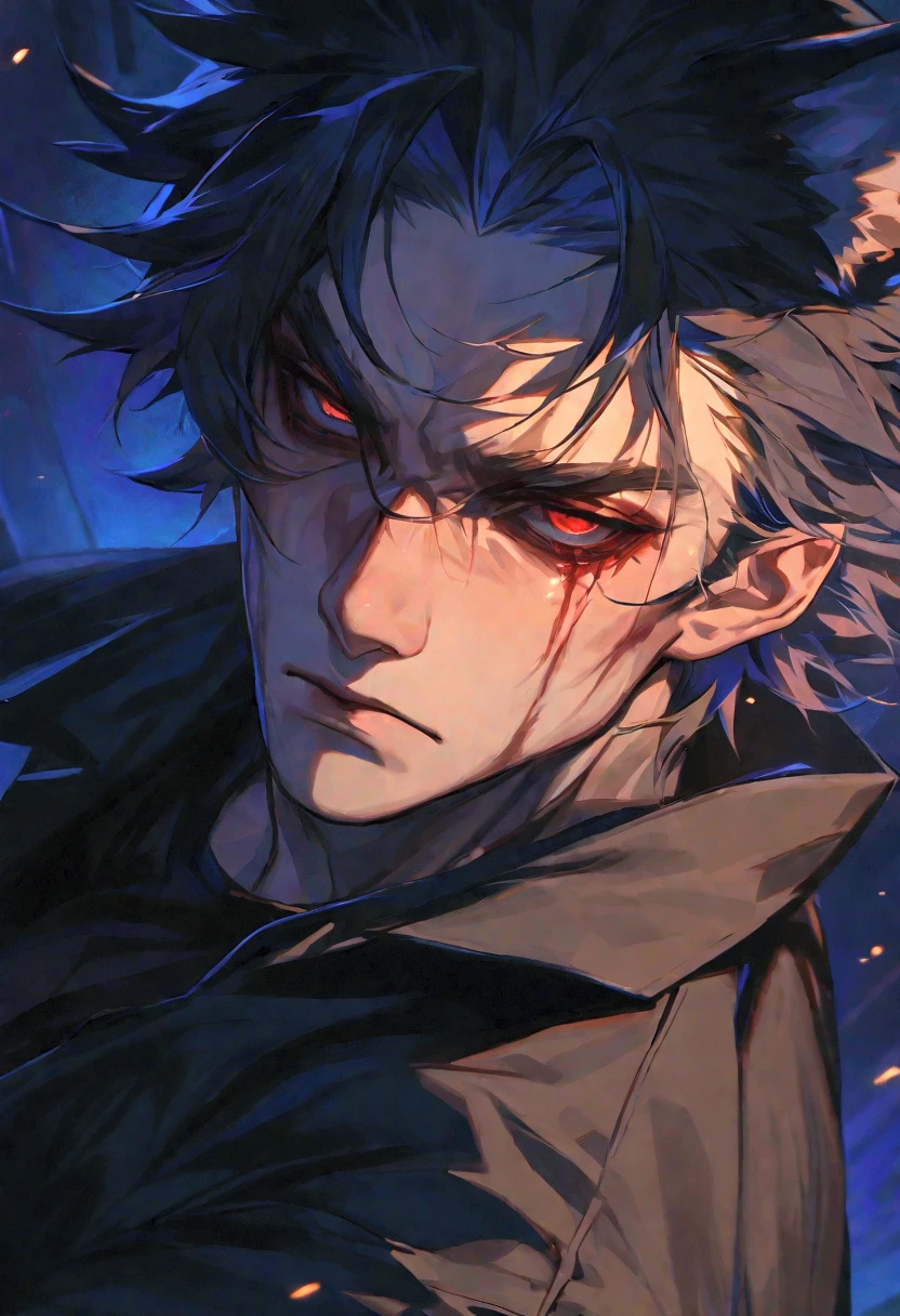 Handsome vampire teenager，closeup cleavage，head portrait，Open your mouth，the bats，long canine teeth，There is blood on the teeth，long whitr hair，（blood stains at the corners of the mouth：1.4），Blood，oil painted，depth of fields，dynamic blur，high light，Real light，Ray traching，oc rendered，Hyper-realistic，best qualtiy，8K，Works of masters，super-fine，Detailed pubic hair，Correct anatomy，sharp focus on eyes，Bokeh，Facial features are carefully depicted