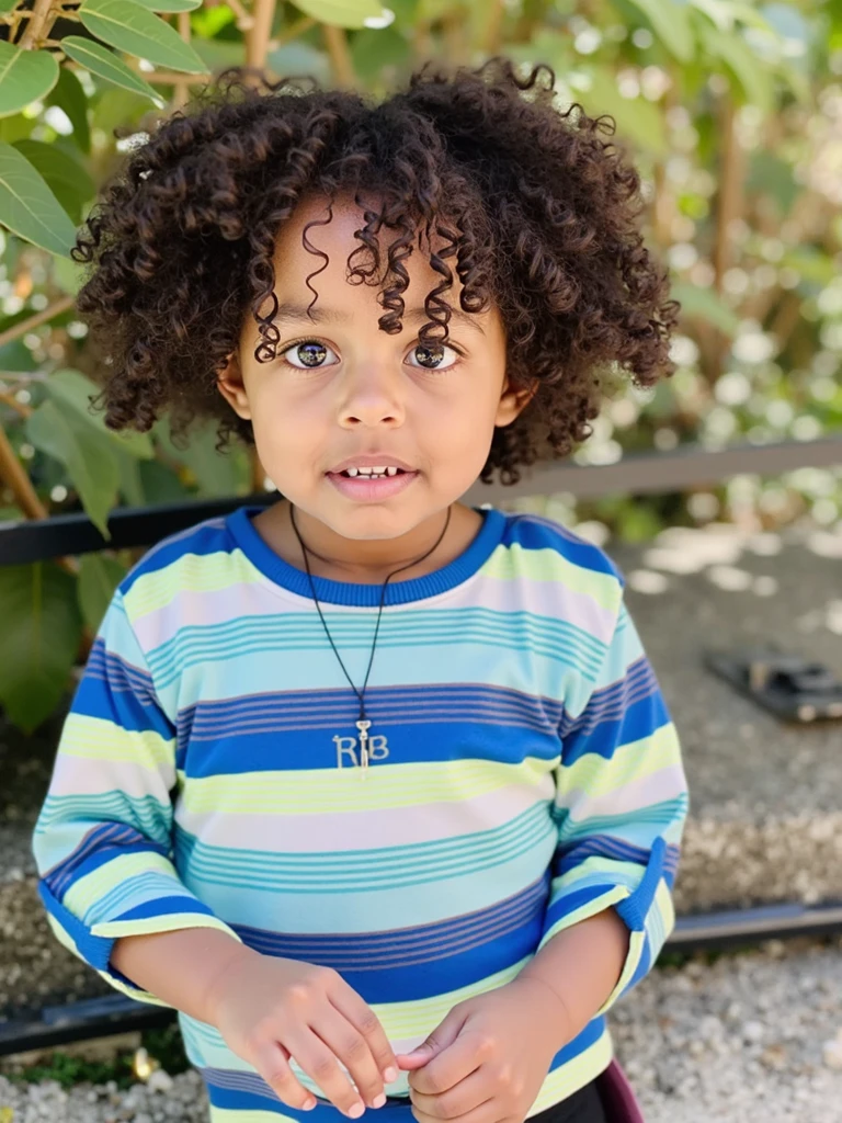 Make a 10 year old boy black, chubby guy with curly hair who has electrical powers 