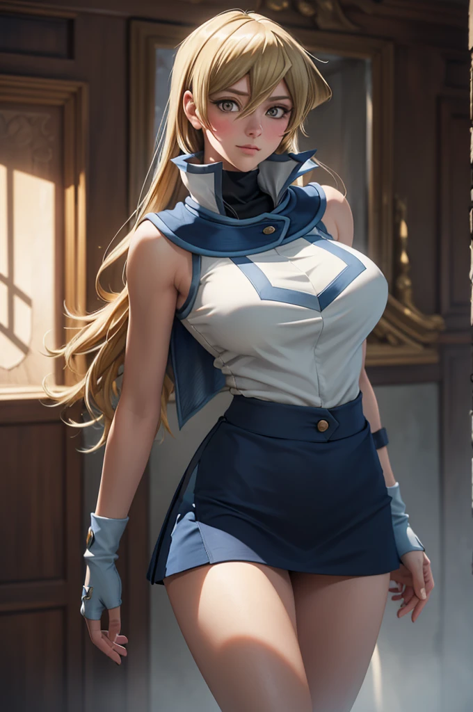 (Best Quality, masutepiece),ultra detailed photographic,1girl in, Female fencer ,Large breasts,nice legs,At the fencing venue,Detailed beautiful face,Beautiful eyes,detailed hairs,detailed  clothes,Detailed realistic skin,Cool,Dynamic Angle,